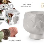 Vaso a calice ceramica scaglie fioriera fiori pianta arredo moderno assor 16x15
