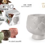 Vaso a calice ceramica scaglie fioriera fiori pianta arredo moderno assor 14*13