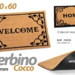 Zerbino esterno cocco naturale moderno ingresso nero antiscivolo pvc dec 60x40cm