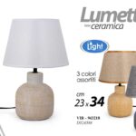 Lampada abat-jour lumetto ceramica tavolo comodino moderno deco tessuto ass 34cm