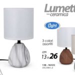 Lampada abat-jour lumetto ceramica tavolo comodino deco marmo moderno ass 26 cm
