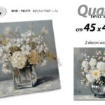 Quadro parete tela legno fiori vaso moderno vintage natura casa cucina ass 45x45