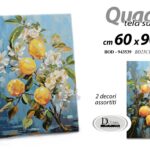 Quadro tela legno limoni moderno pittura stampa cucina salotto fiori ass 90*60