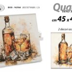 Quadro tela legno whiskey bar moderno pittura parete salotto cucina ass 45x45 cm