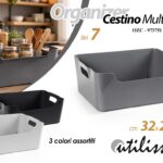 Cesto contenitore organizer cucina dispensa moderno bagno plastica ass 32*23*h12