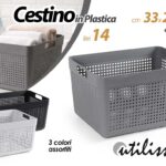 Cestino cesto contenitore cucina bagno lavanderia ufficio plastica ass 33*25*19