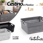Cestino contenitore dispensa cucina bagno ufficio moderno plastica ass 16x12x8cm