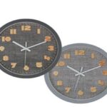 Orologio parete tondo casa effetto chic casa ufficio elegante grigio ass 33 cm