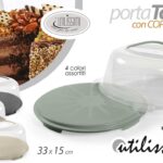 Porta torta + coperchio campana salvafreschezza dolci plastica contenitore 33*15