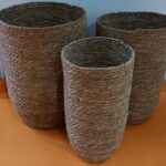 3 ceste erba marina portaoggetti tondi organizer cucina salotto bagno 47/44/40cm