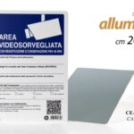 Cartello area videosorvegliata registrazione 48 ore privacy gdpr alluminio 30 cm
