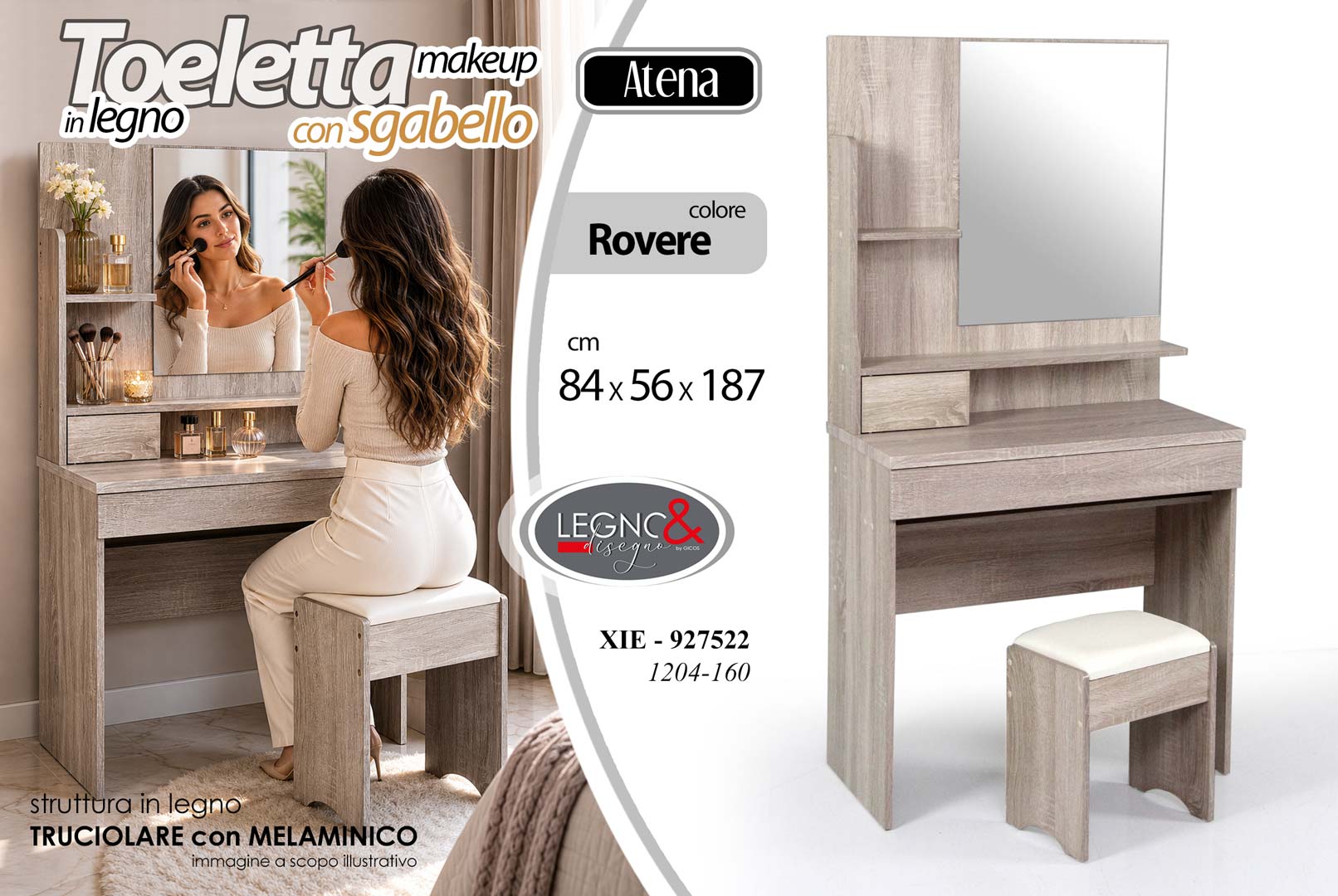 8025569927522 XIE/TOILETTE+SG ROVER 80*40*155 1204-160 - immagine 1