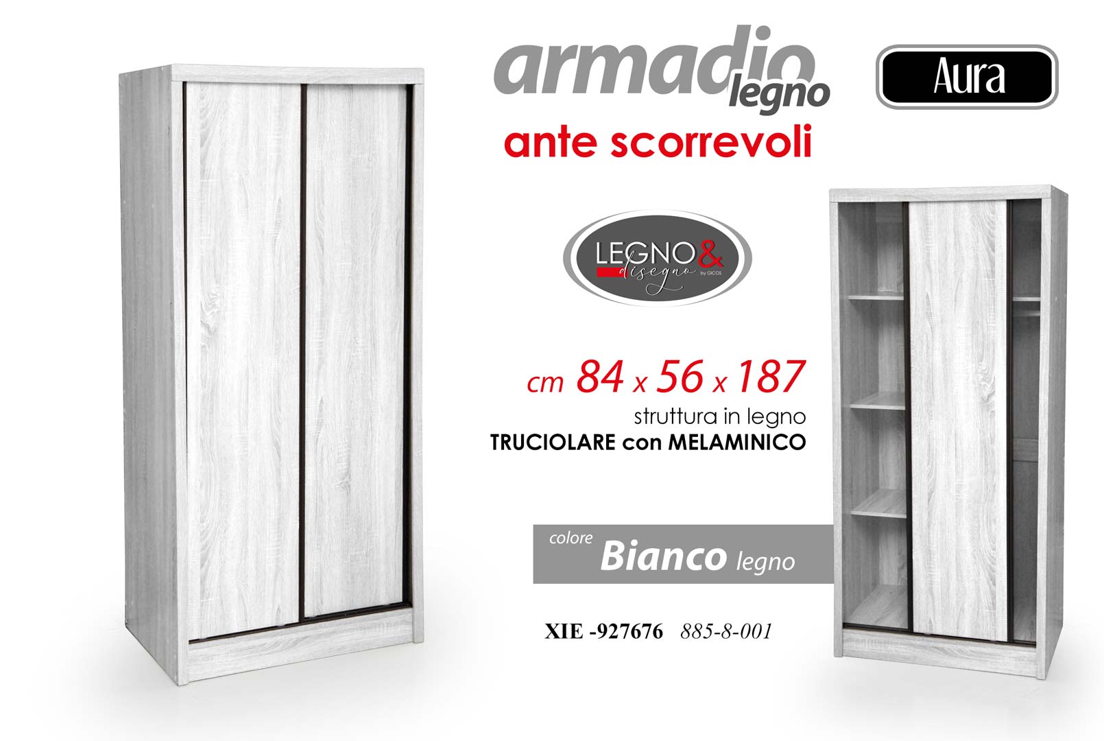 8025569927676 XIE/ARMADIO SLID BNC 84*56*187 885-8-001 - immagine 1