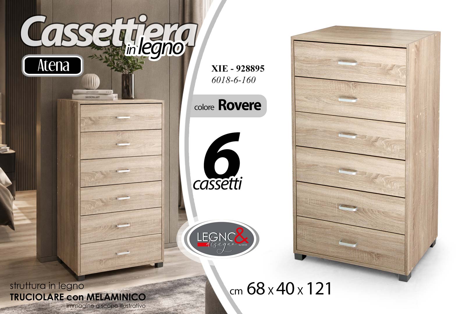 8025569928895 XIE/6CASSETT.ROV 68*40*121 6018-6-160 - immagine 1