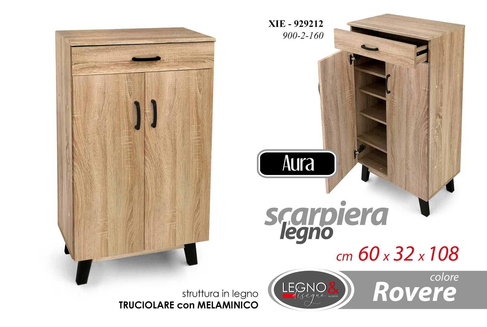 8025569929212 XIE/SCARPIERA ROVERE 60*32*108 900-2-160 - immagine 1