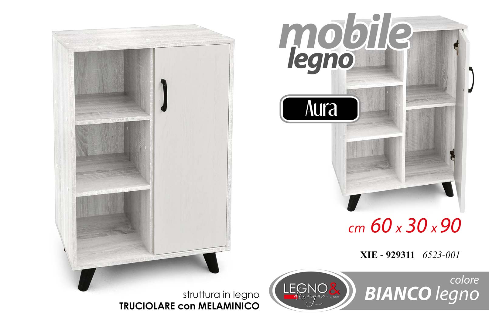 8025569929311 XIE/MOBILE BIANCOLEG. 60*30*90 6523-001 - immagine 1