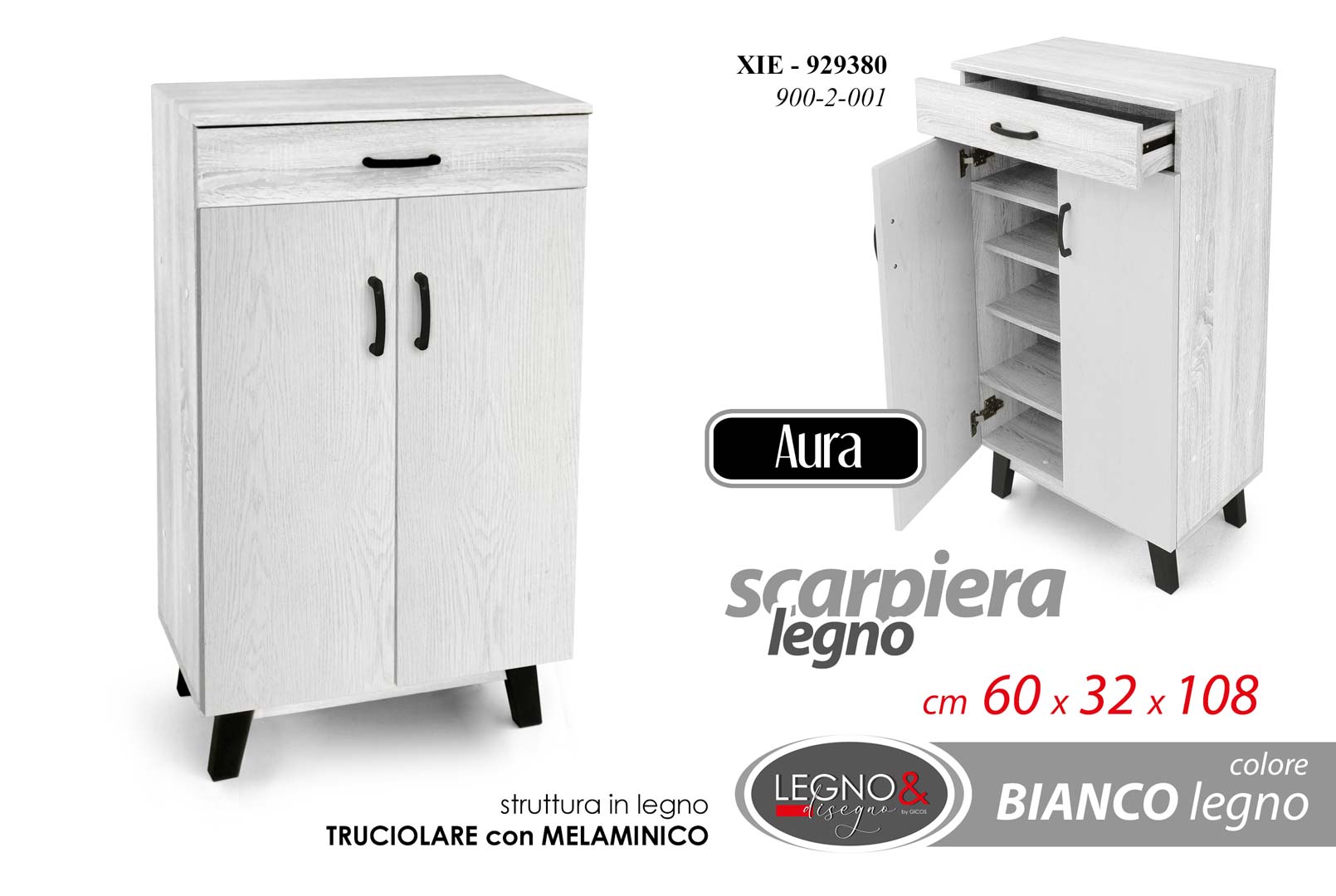 8025569929380 XIE/SCARPIERA BNC 60*32*108CM 900-2-001 - immagine 1