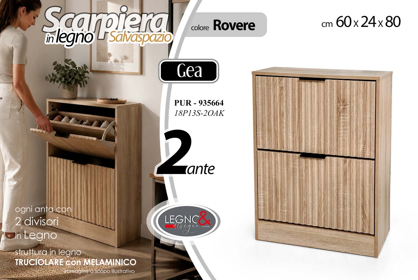 8025569935664 PUR/SCARP.2 ROV GEA 60*24*80 18P13S-2OAK - immagine 1