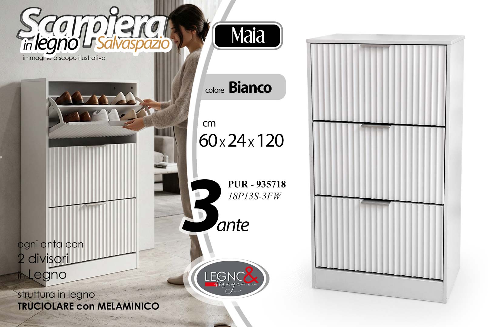 8025569935718 PUR/SCARP3 BNC MAIA 60*24*120 18P13S-3FW - immagine 1