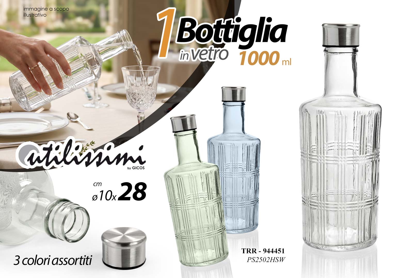 8025569944451 TRR/BOTTIGL.VET 1L AS 10*28 PS2502HSW - immagine 1