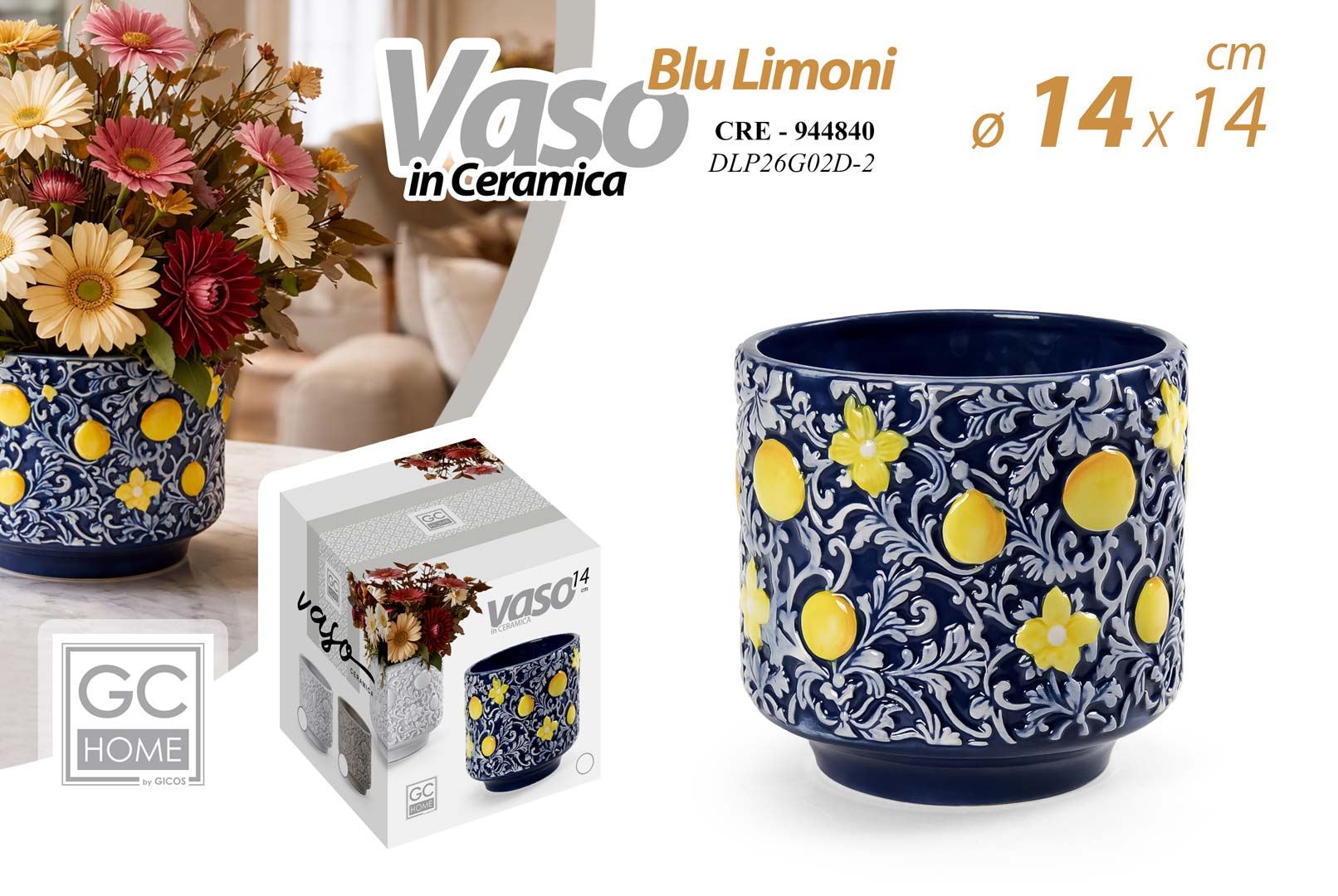 8025569944840 CRE/VASO BLU LIMONI 14*14*14 DLP26G02D-2 - immagine 1