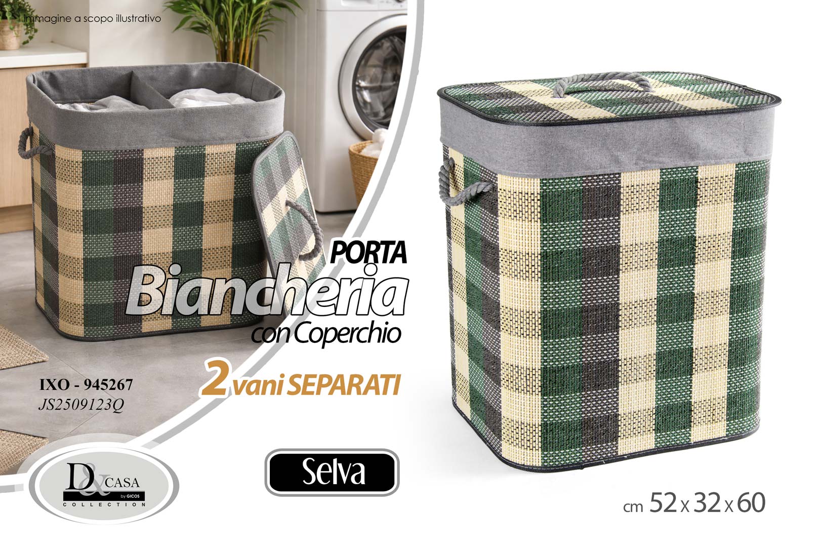 8025569945267 IXO/P.BIANCH. QUADRI 52*32*60 JS2509123Q - immagine 1