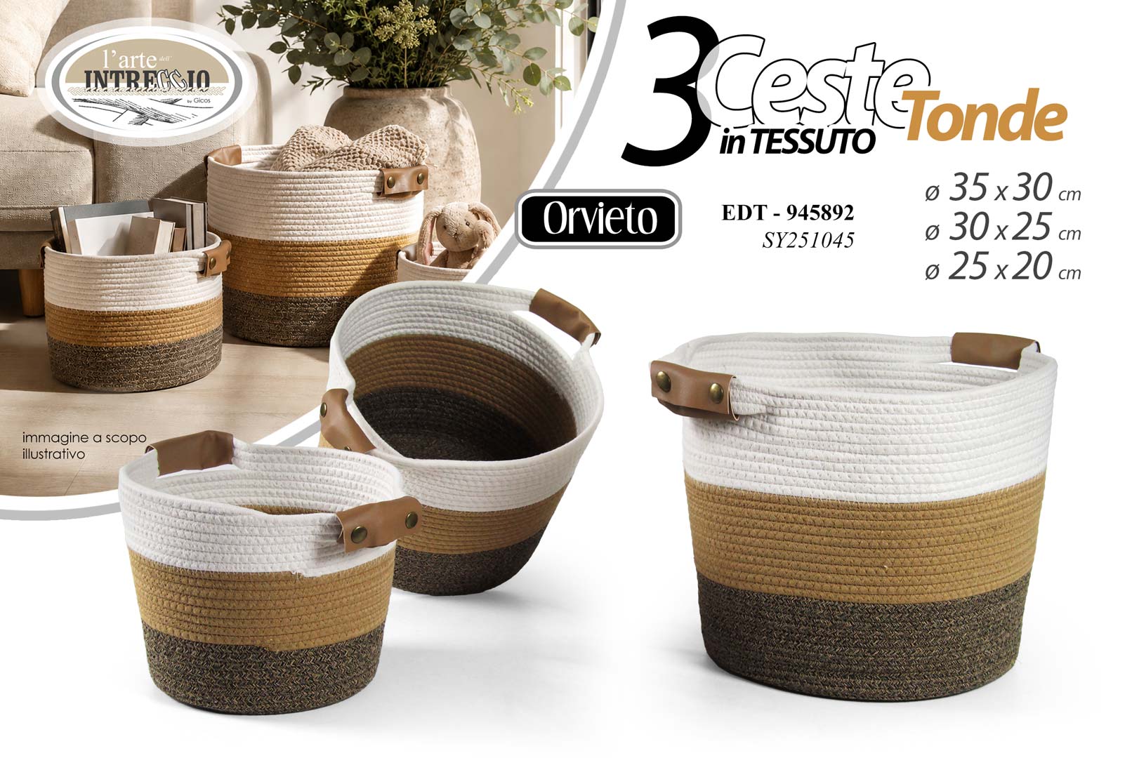 8025569945892 EDT/S/3 CESTE TONDE 35/30/25 SY251045 - immagine 1